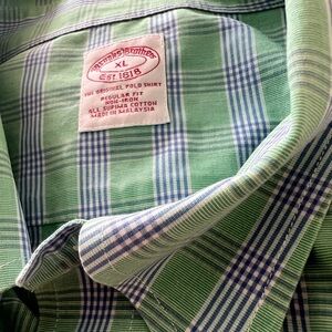 Brooks Brothers Blue and Green Checkered Shirt